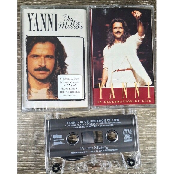 Yanni Cassette Tape Lot - In the Mirror (NEW) + In Celebration of Life(USED) - Picture 1 of 3
